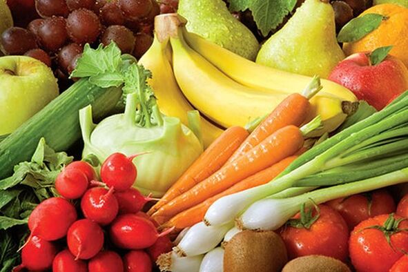 frisches Obst und Gemüse zur Steigerung der Potenz