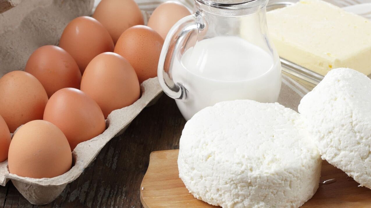Eier und Milchprodukte für die Potenz